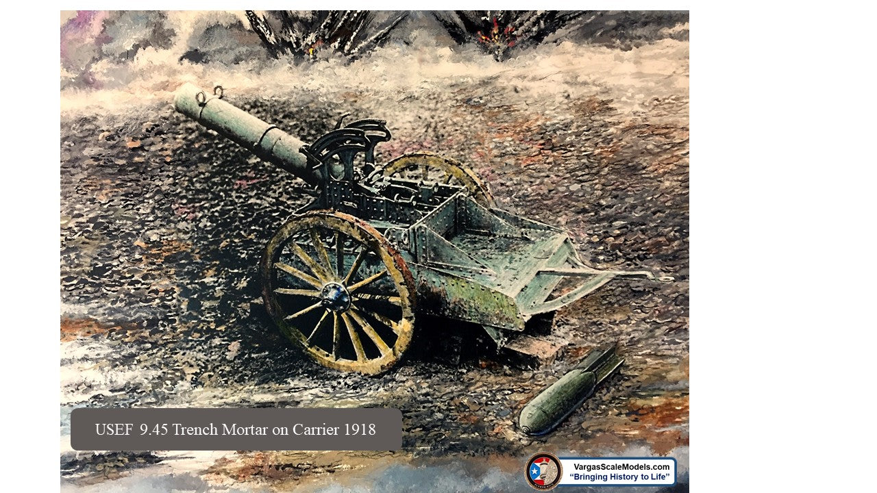 1/35 WW1 USAEF 240 mm Trench Mortar on carrier 1918