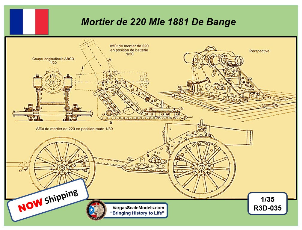 1/35 WW1 French 220 mm DeBange Mle 1881Mortar