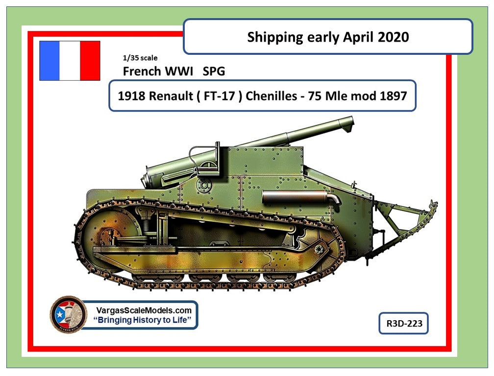 1/35 1918 Renault FT-17 Chenilles 75 Mle 1897