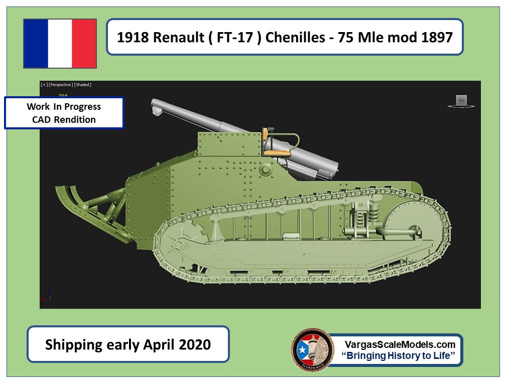 1/35 1918 Renault FT-17 Chenilles 75 Mle 1897