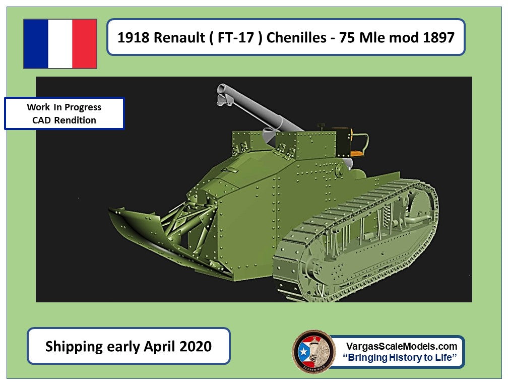 1/35 1918 Renault FT-17 Chenilles 75 Mle 1897