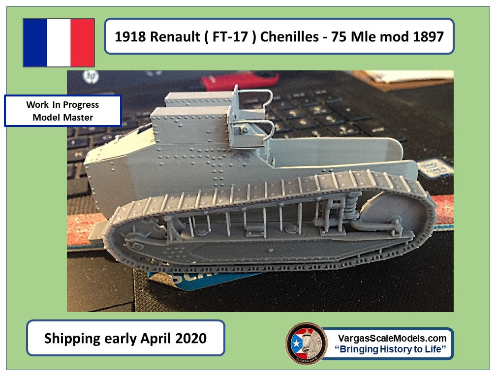 1/35 1918 Renault FT-17 Chenilles 75 Mle 1897