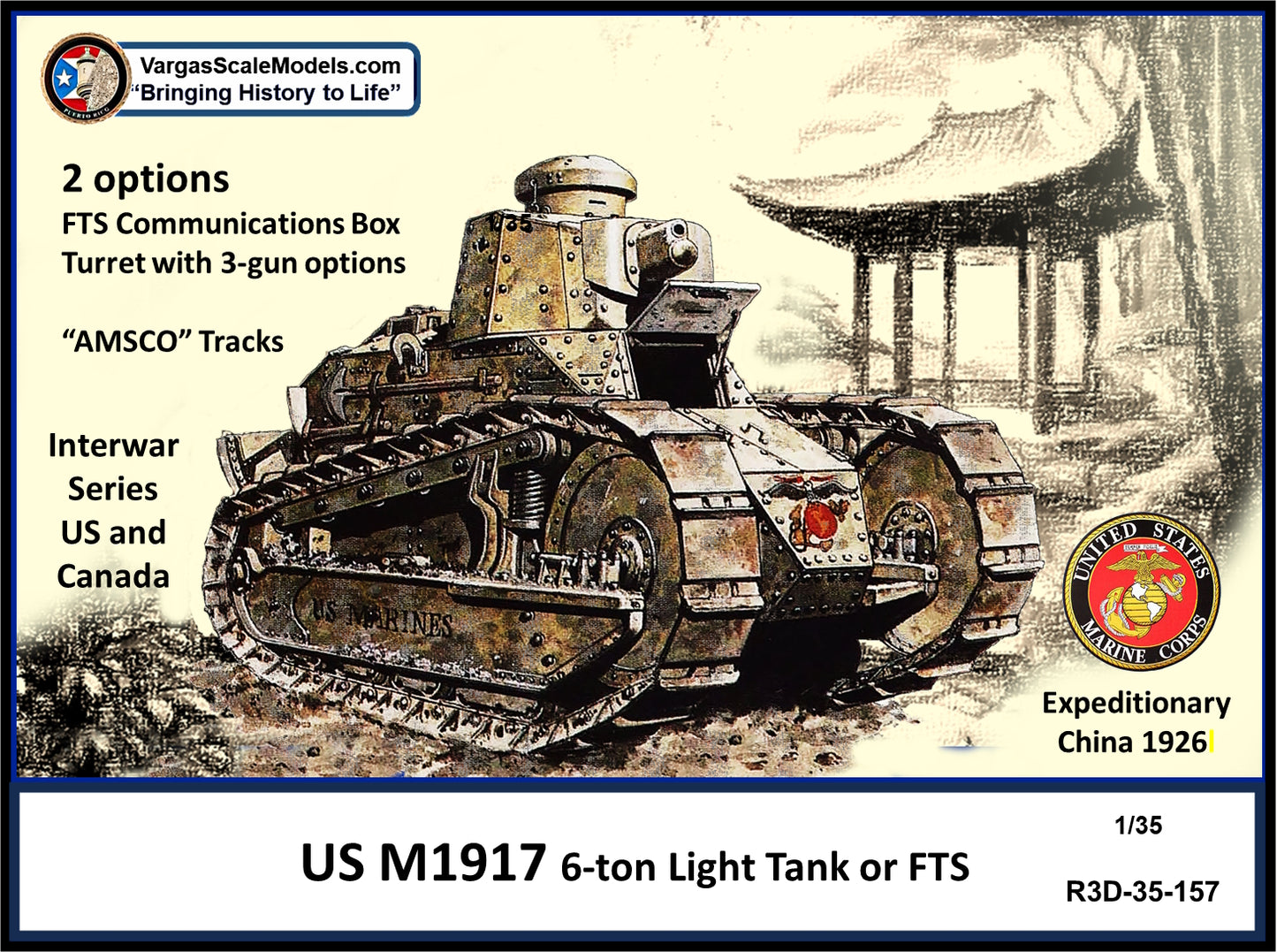 1/35 US-Canada M1917 light tank or FTS Command Interwar Series