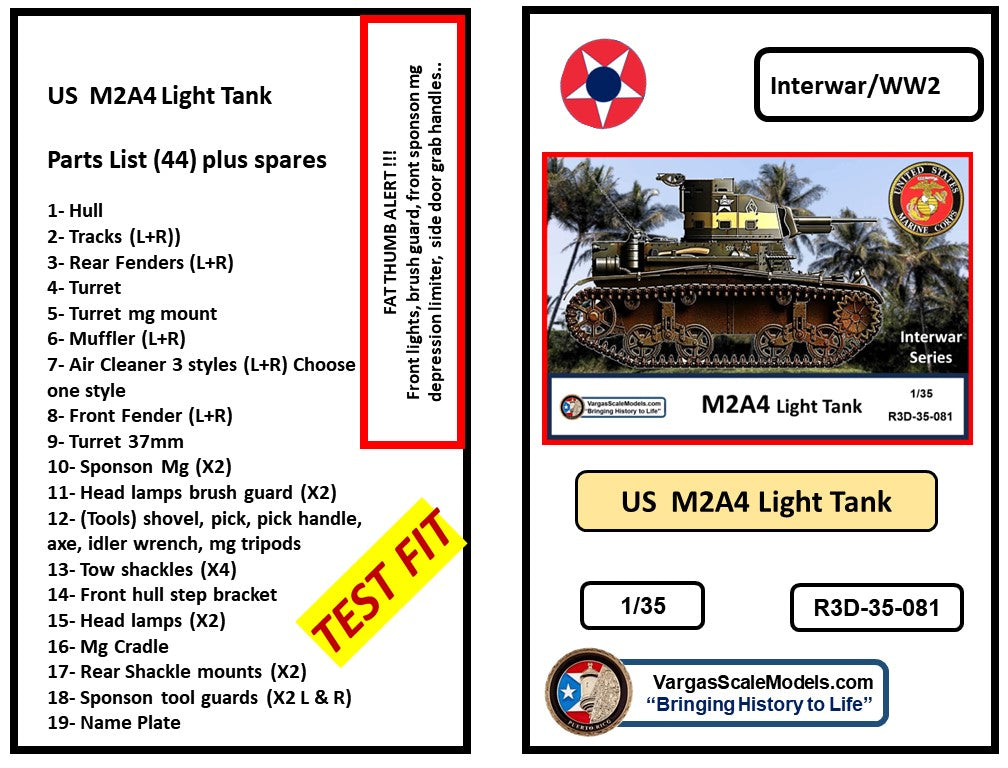 1/35 US M2A24 Light Tank Guadalcanal Interwar Series