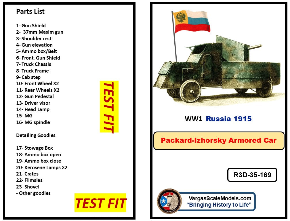 1/35 Packad-Izhorsky Amored Car  Russia 1916 (Copy)