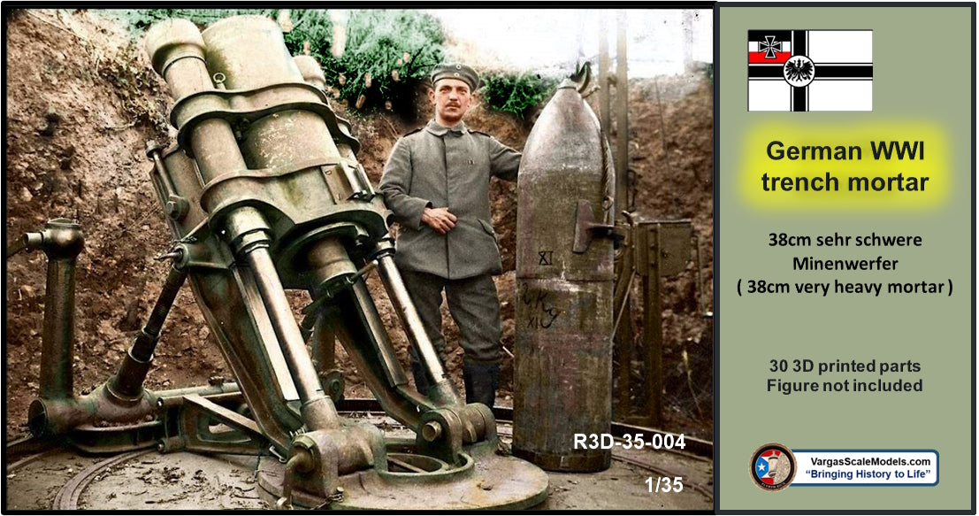 1/35 WW1  38cm sehr schwere Minenwerfer German heavy Trench Mortar