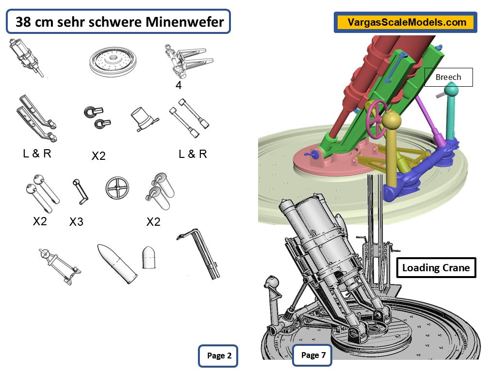 1/35 WW1  38cm sehr schwere Minenwerfer German heavy Trench Mortar