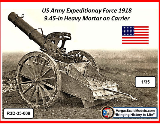1/35 WW1 USAEF 240 mm Trench Mortar on carrier 1918
